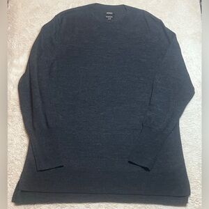 Badgley Mischka 100% Merino Wool Dark Grey Knit Sweater Mock Neck sz XL